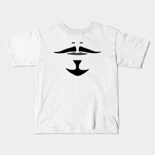 Gray and Black Aramis Musketeer Mustache and Goatee Kids T-Shirt